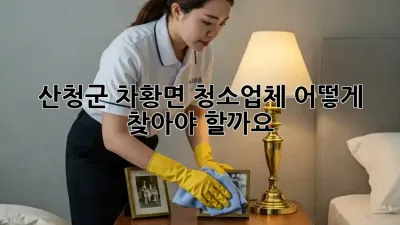 산청군 차황면 청소업체, 어떻게 찾아야 할까요?