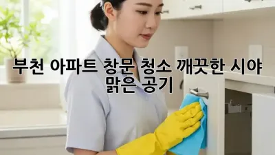 부천 아파트 창문 청소: 깨끗한 시야, 맑은 공기